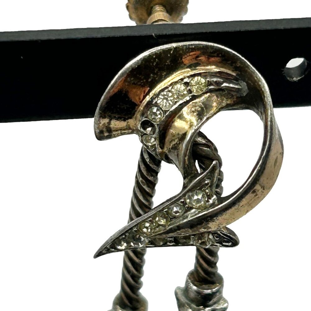 Marcel Boucher Phrygian Cap Sterling Reticulated Arrow Brooch Earrings - Picture 8 of 9